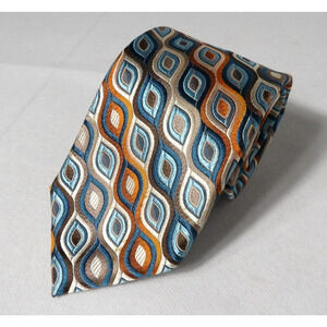 Concepts by Claiborne Mens Silk Neck Tie Funky Eye Pattern Artsy Abstract Luxury